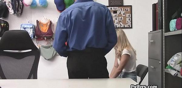  Super cute perky blonde fucked at the LPOs office
